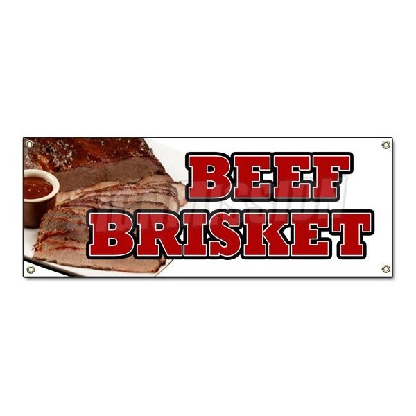 BEEF BRISKET BANNER SIGN slow cooked bar b que texas smoked sandwich